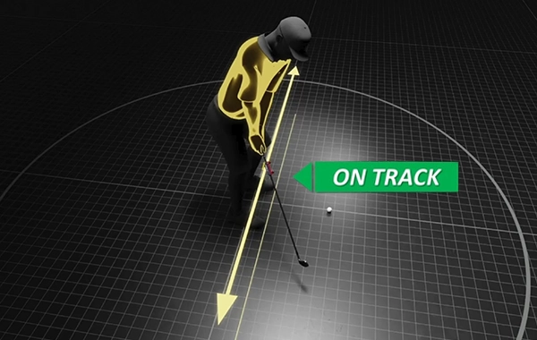 Image showing a golfer being on track
