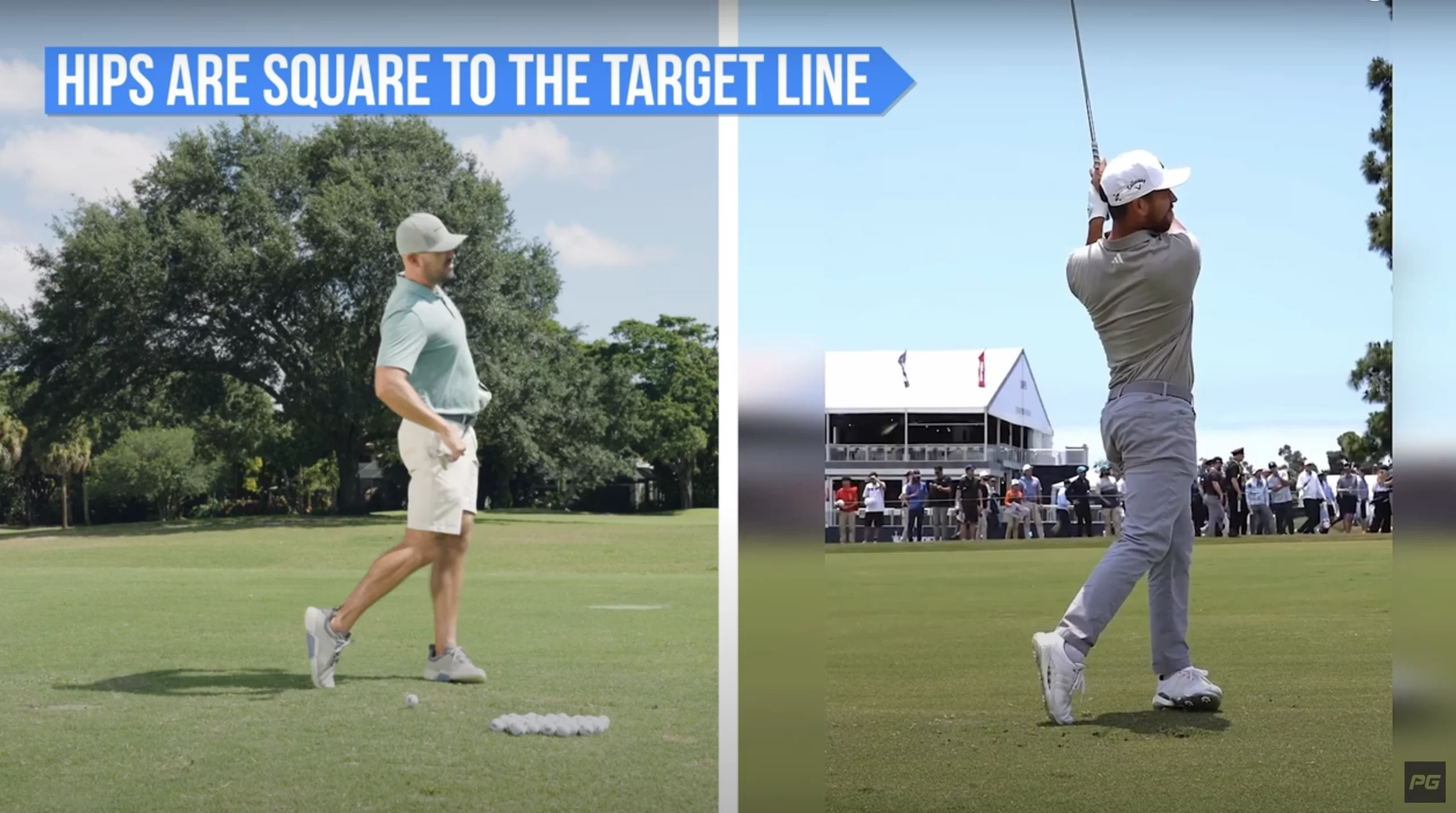 Hips are square to the target line