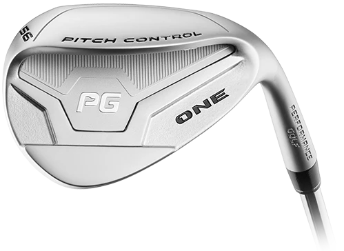 Close-up details of the 56º ONE Wedge clubhead, showing the back side of the wedge.