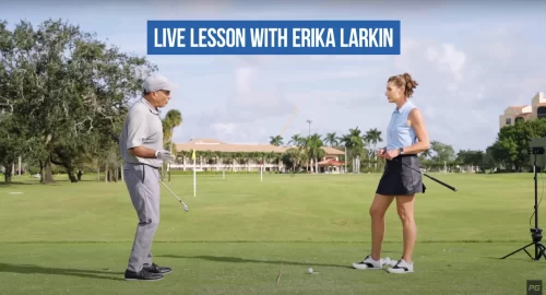 Performance Golf coach Erika Larkin providing a life lesson on the golf course.