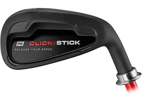 Close up image of the Click Stick golf trainer