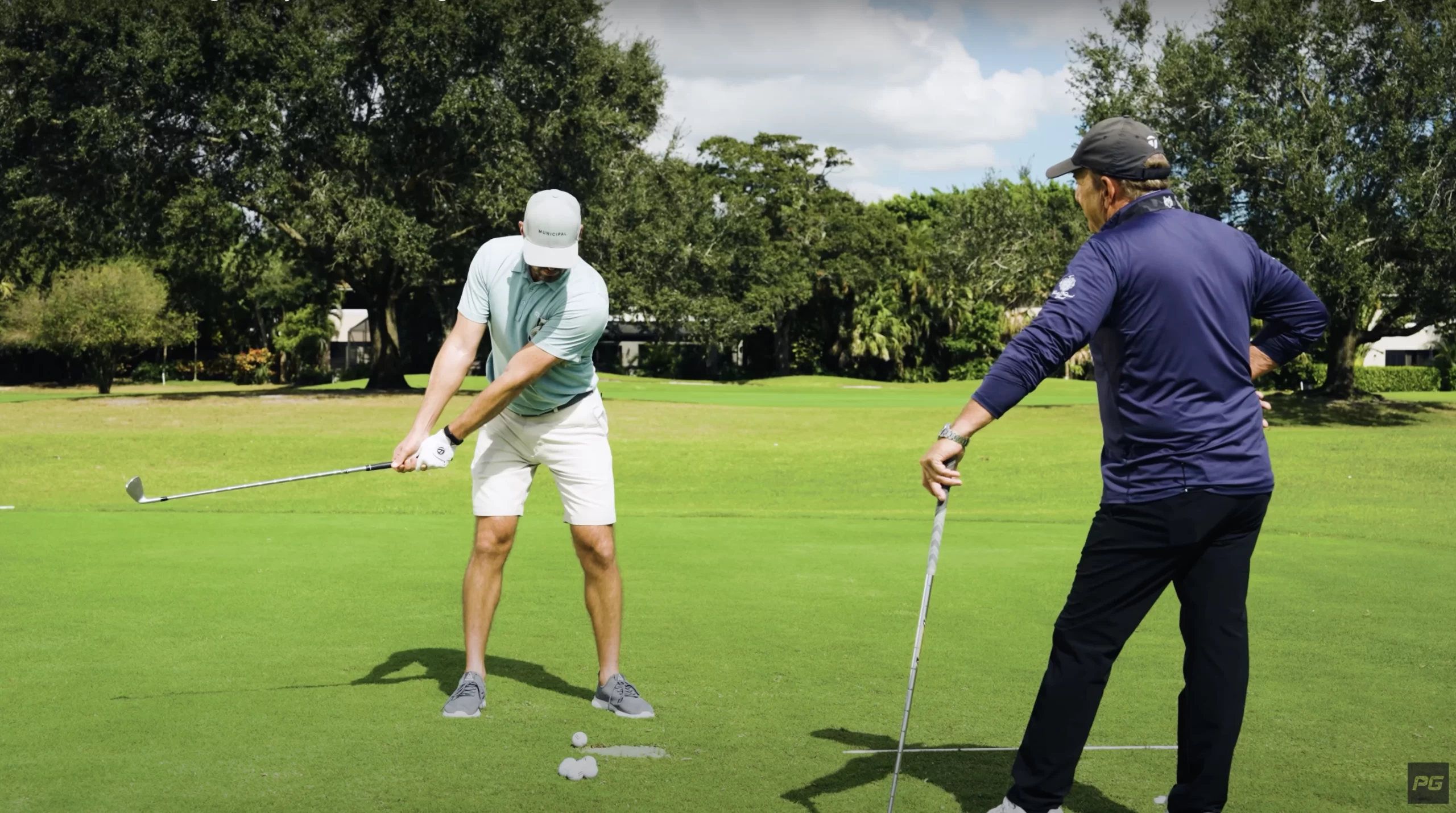 Performance Golf coaches Eric Cogorno and Rick Smith share a drill for optimal ball striking on the course.