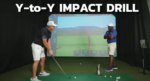 Performance Golf Coach Rick Smith gives a live lesson, teaching the y-to-y impact drill to improve golf swing consistency.