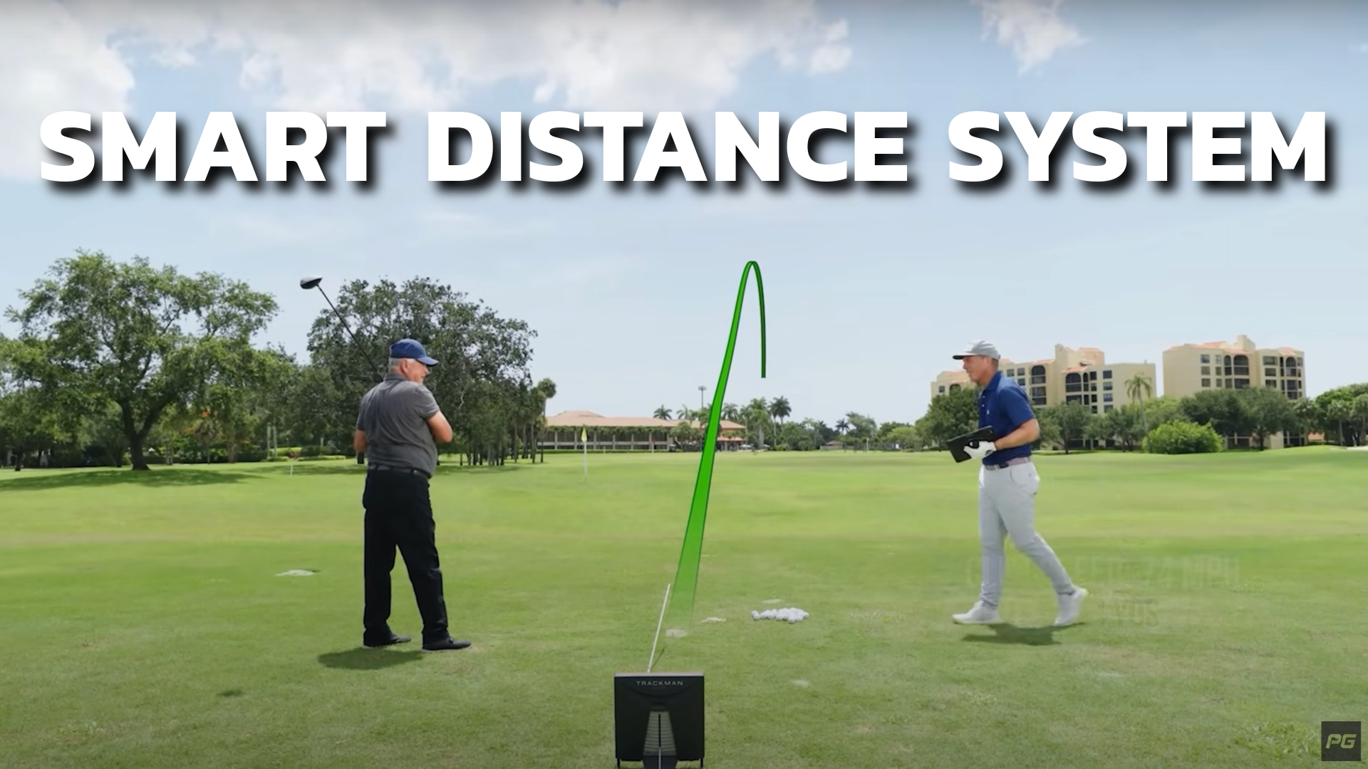 Performance Golf coach Andrew Rice shares his distance secrets with a senior golfer to improve distance on the golf course in a golf lesson.