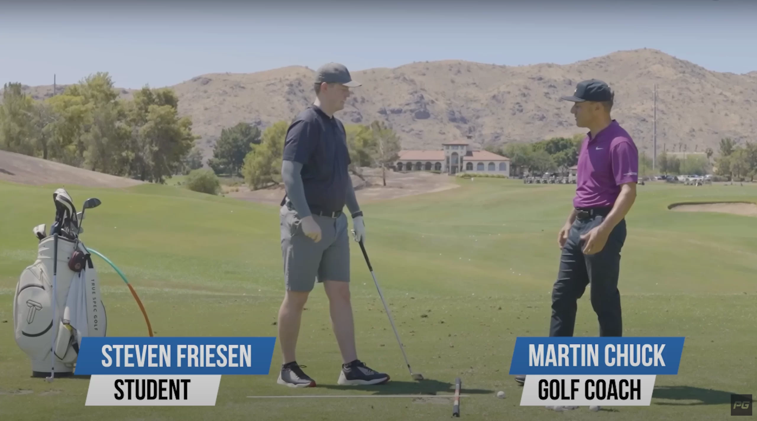 Performance Golf coach Martin Chuck gives a live golf contact lesson on the golf course.